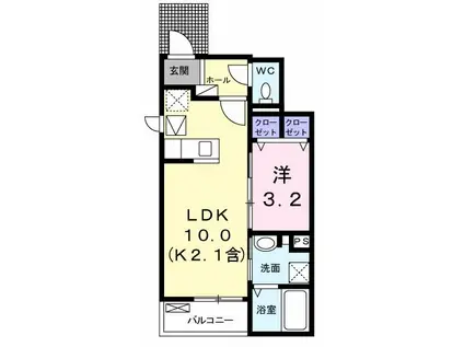 フォンターナ・イリーデ(1LDK/1階)の間取り写真