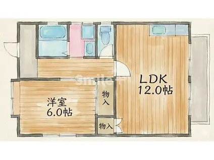 サンシティーF(1LDK/1階)の間取り写真