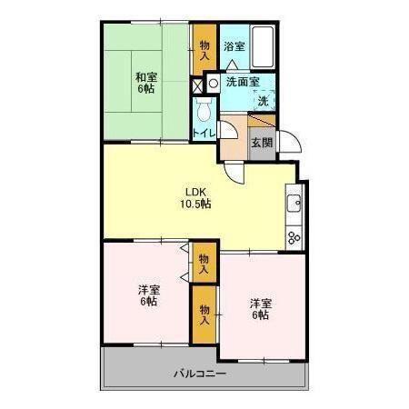 ヴェラクレスト弐番館(3LDK/1階)の間取り写真