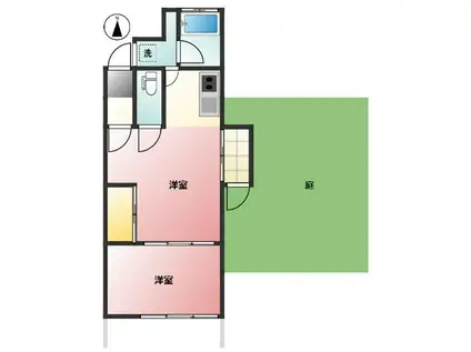 藤ハウス(1DK/1階)の間取り写真