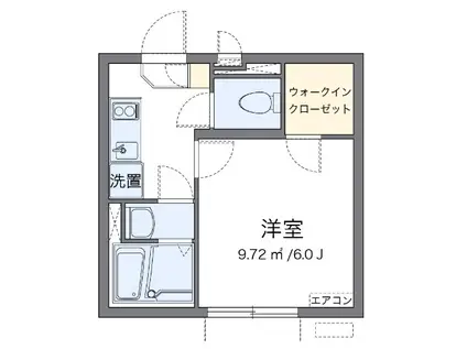 グラシア(1K/1階)の間取り写真