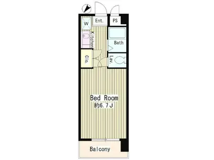 エステージ西調布 B(ワンルーム/1階)の間取り写真