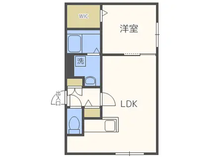 ハレービュー麻生(1LDK/4階)の間取り写真