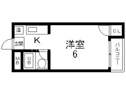 足代マンション(ワンルーム/2階)の間取り写真