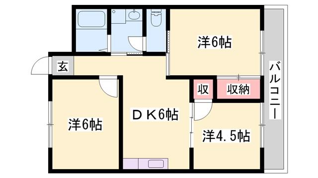 グリーンハイツ北平野(3DK/4階)の間取り写真