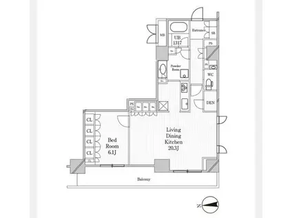 JP NOIE 恵比寿西(1LDK/5階)の間取り写真