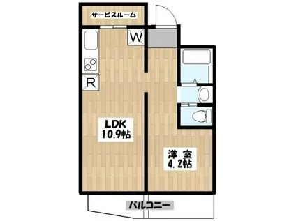 クレオ尾山台(1SLDK/3階)の間取り写真