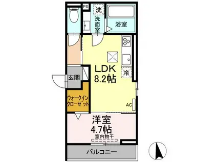 クレール(1LDK/2階)の間取り写真