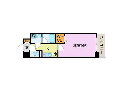 プラムアウル(1K/2階)の間取り写真