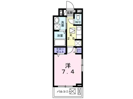 セブンコート長束駅前 B棟(1K/1階)の間取り写真