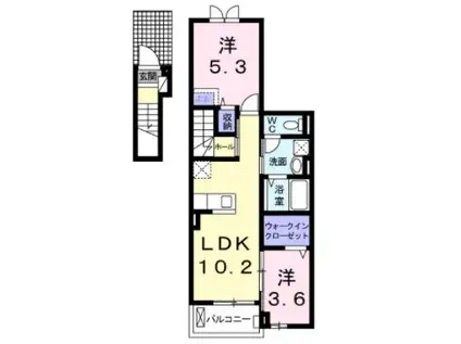 スナグレジデンスSー1(2LDK/2階)の間取り写真