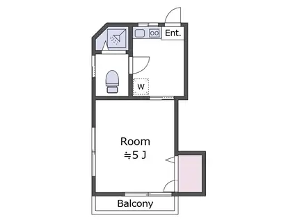 東が丘ハイツ(1K/2階)の間取り写真