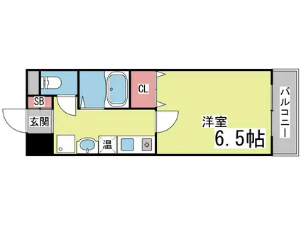 サンコーセレブコート(1K/9階)の間取り写真