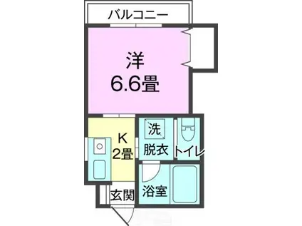 沖縄県沖縄市 4階建 築7年(1K/3階)の間取り写真