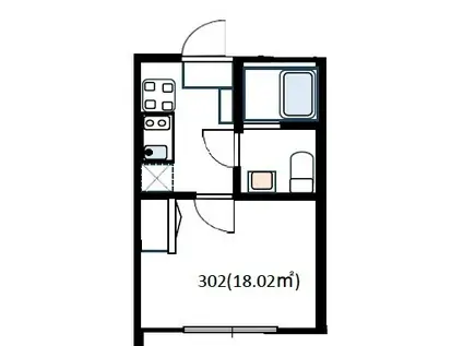 CASA 四葉 A(1K/3階)の間取り写真