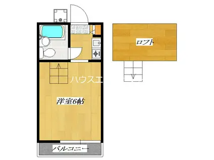 ツゥインズA(1K/1階)の間取り写真