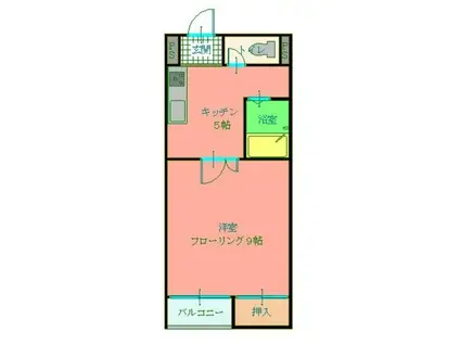 モンテーニュ(1DK/2階)の間取り写真