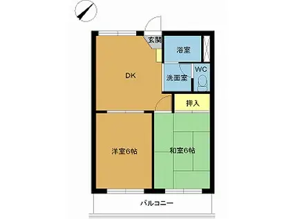 サンハイム(2DK/2階)の間取り写真