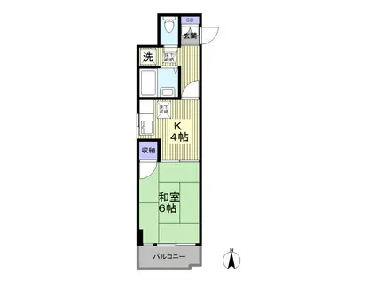 大山パークサイドマンション(1K/1階)の間取り写真