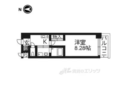 ファーストコート五条新町(1K/4階)の間取り写真