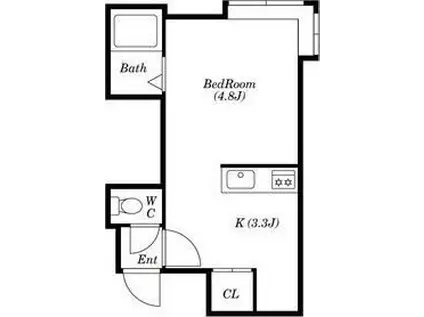 セレクト67(1K/1階)の間取り写真