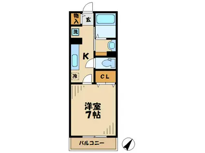 ブリッサI(1K/1階)の間取り写真