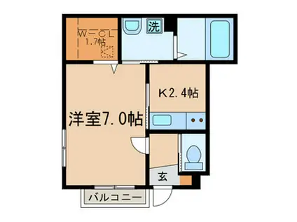 RECTANGLE レクタングル(1K/1階)の間取り写真