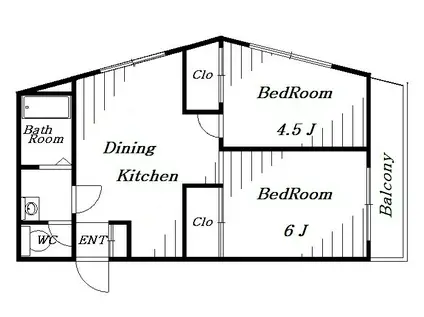 第25大協ビル(2DK/2階)の間取り写真