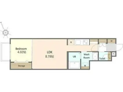 エムズコート二軒茶屋(1LDK/1階)の間取り写真