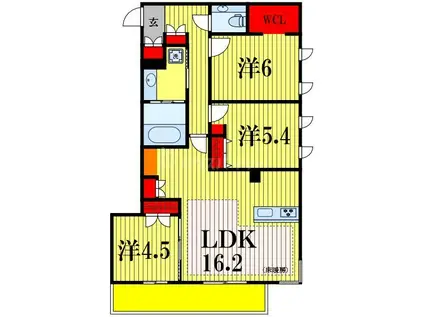 ウエスト・ノワール(3LDK/3階)の間取り写真