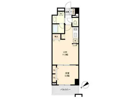 グランルクレ新栄イースト(1LDK/4階)の間取り写真