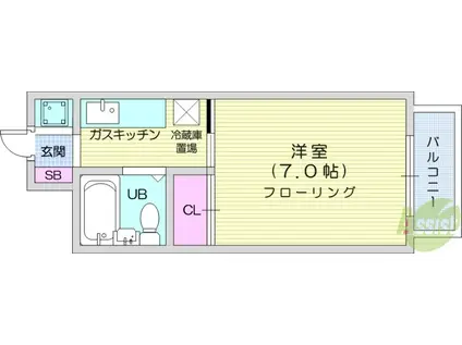 ガーデンハイツ(1K/3階)の間取り写真