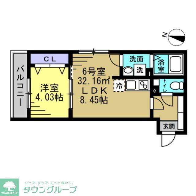 RUTILE吉川美南(1LDK/1階)の間取り写真