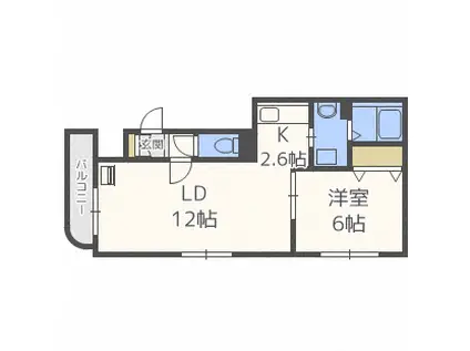 DEAR COURT(1LDK/1階)の間取り写真