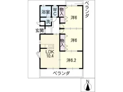 PATRIA(3LDK/2階)の間取り写真
