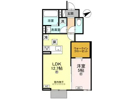 ANPOOL(1LDK/1階)の間取り写真