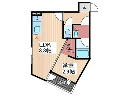 RYOSTA草津(1LDK/2階)の間取り写真