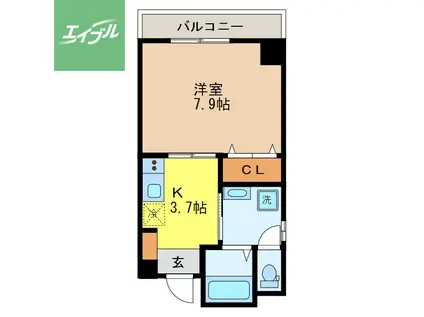 EARLGREYマンション大橋(1K/7階)の間取り写真