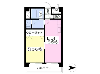 トゥインクルST館(1LDK/5階)の間取り写真