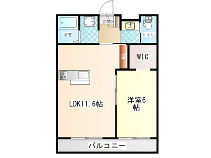 メゾンドシャンブル(1LDK/2階)の間取り写真