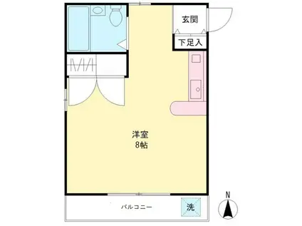 アメニティコーポ(ワンルーム/2階)の間取り写真