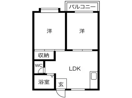 メゾンアイI(2LDK/2階)の間取り写真