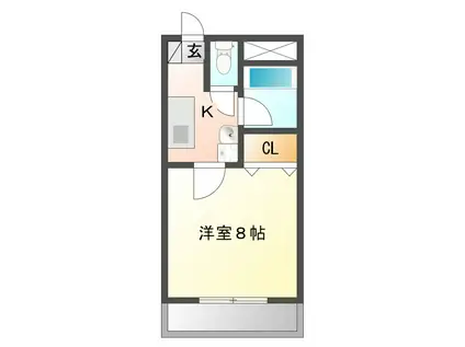 龍玉マンションII (1K/4階)の間取り写真