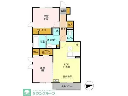 ダイアモンド・ティアラ(2LDK/1階)の間取り写真