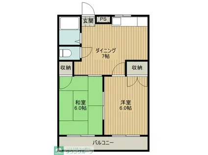 メゾン・ド・エスポワール(2DK/3階)の間取り写真