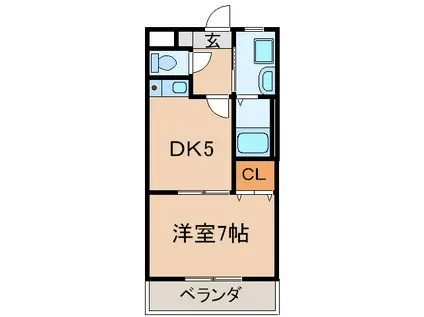 ハイツたちばな(1DK/1階)の間取り写真