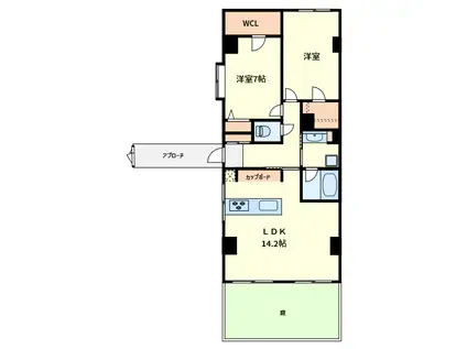 ハイヤーム桜台(2LDK/1階)の間取り写真