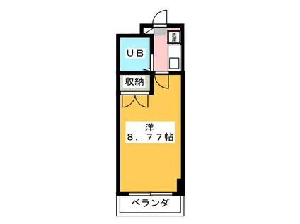 サンライズヒルズ(1K/2階)の間取り写真