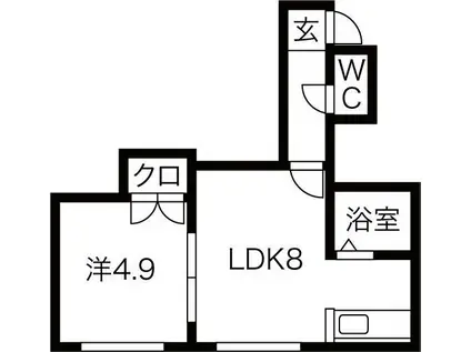 PAMS・J(1LDK/3階)の間取り写真