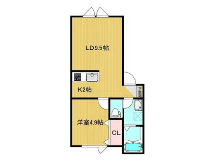 ライトヒルズ(1LDK/1階)の間取り写真